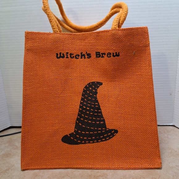 Halloween Double Handle Tote Bags Trick Or Treat Bags Canvas Set Of 3 Glitter - Picture 3 of 11